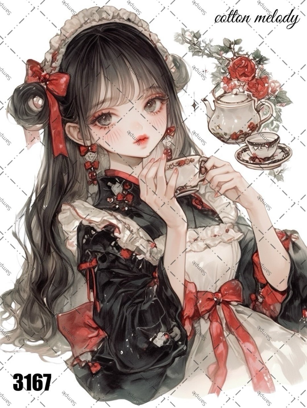 original sticker no.3167 人物贴纸 原创贴纸 原创人物贴纸 装饰贴纸 cotton melody - 贴纸 - 纸 