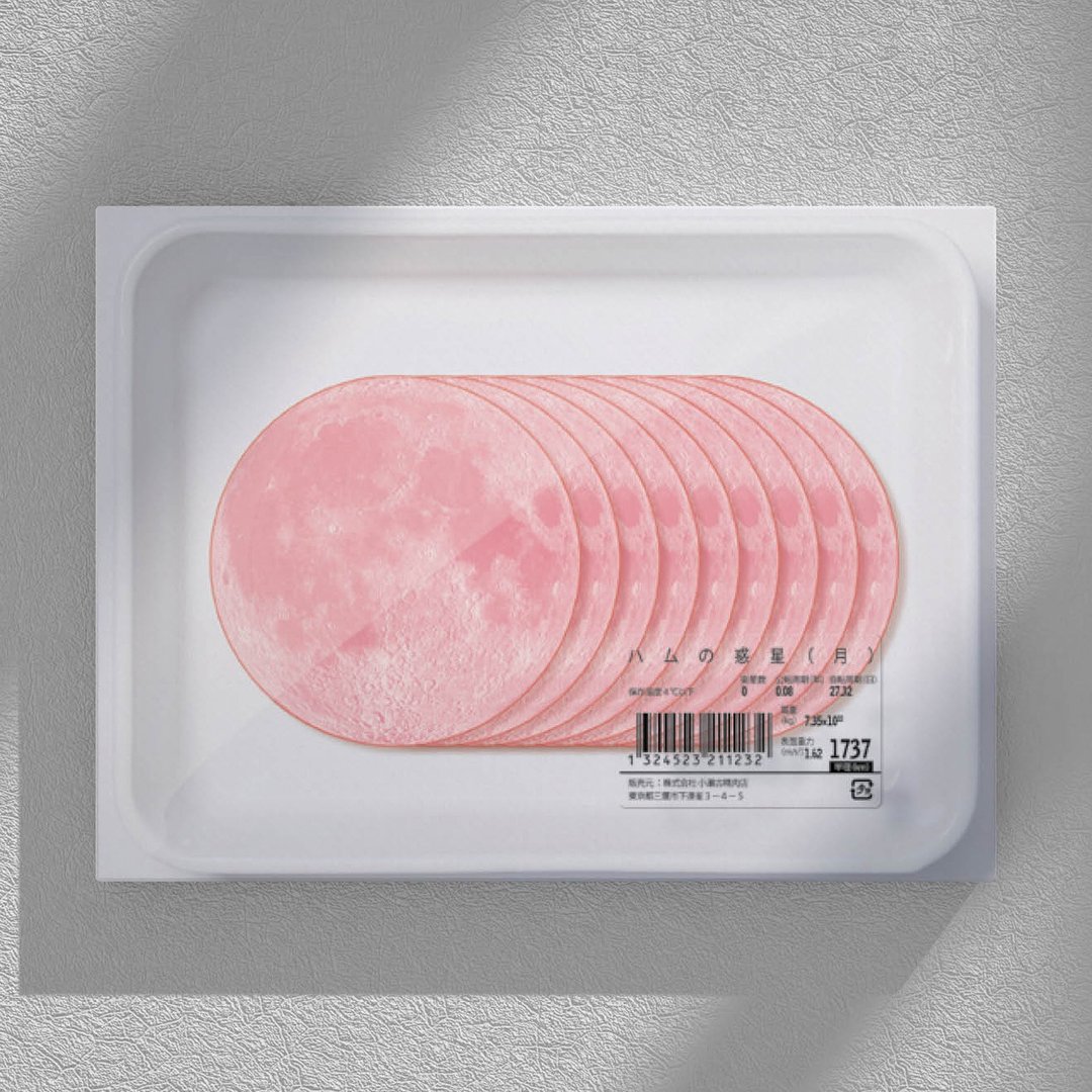 Canvas Art Print: MOON // Hams of the Planets - 海报/装饰画/版画 - 棉．麻 粉红色
