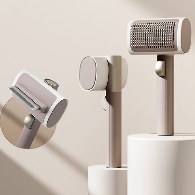 2合1顺顺拉毛梳套装+3合1伍德氏灯宠物指甲剪(宠物清洁组) - 清洁/美容 - 塑料 卡其色