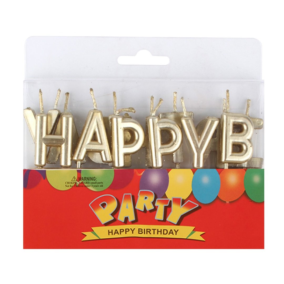英文生日快乐蜡烛 (一组) | 需与蛋糕一同购买 | 无法只贩售蜡烛 - 其他 - 塑料 金色