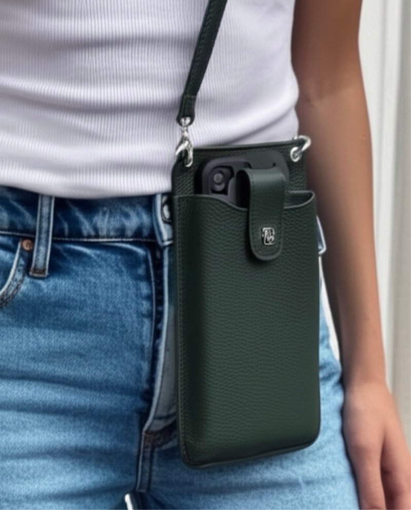 Tosca | Phone Leather Holder 真皮手机袋/皮革手机袋-绿 - 手机壳/手机套 - 真皮 