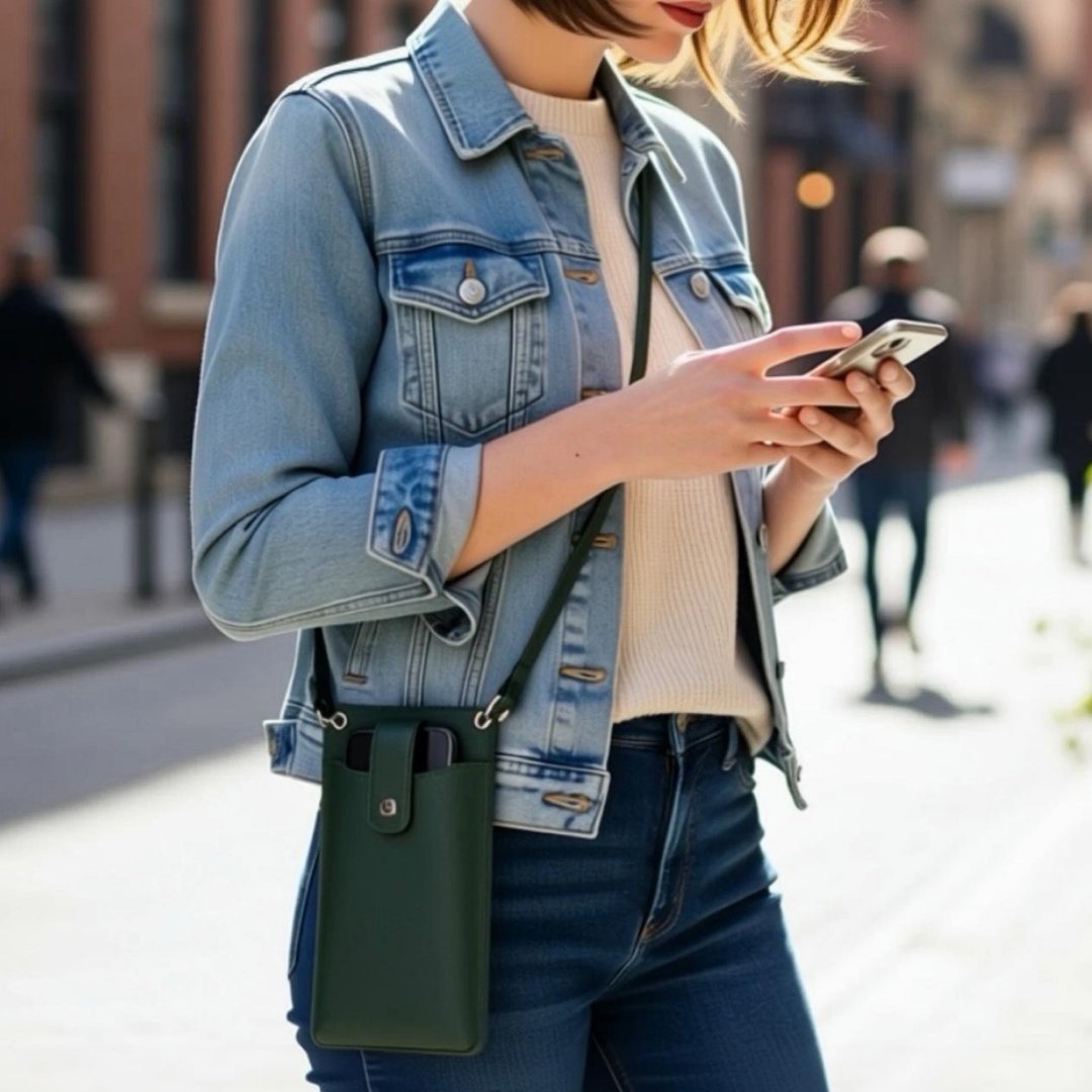Tosca | Phone Leather Holder 真皮手机袋/皮革手机袋-绿 - 手机壳/手机套 - 真皮 