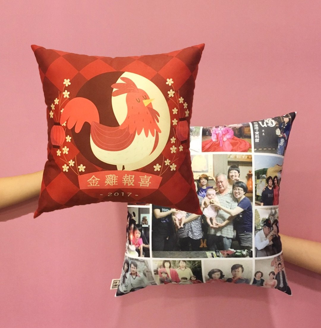 FunPrint 定制 13格抱枕-新年快乐 大团圆款抱枕 *新年推荐* - 枕头/抱枕 - 其他材质 红色