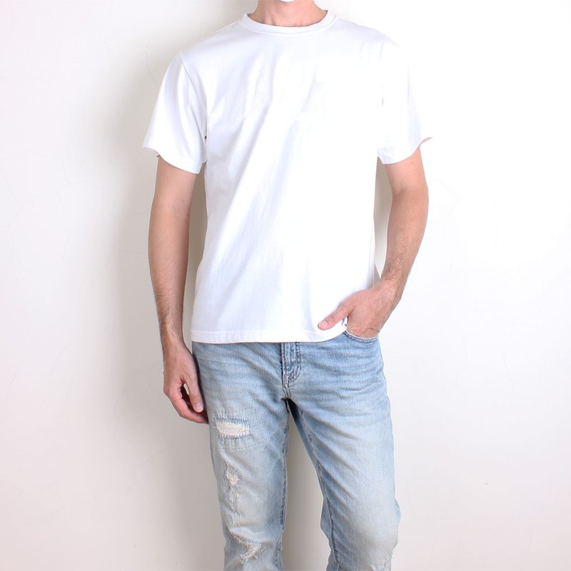 【重磅素色短T】男T恤/男上衣/女上衣/女T恤/T-Shirt - 男装上衣/T 恤 - 棉．麻 白色