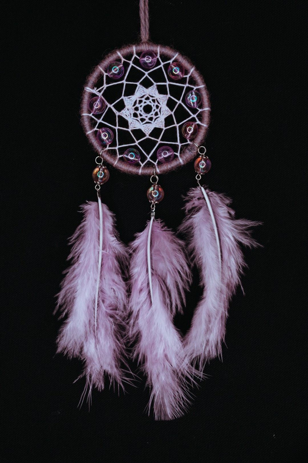 纯手工捕梦网 Handmade Dreamcatcher－【星星珠－深紫渐层】 - 摆饰 - 其他材质 紫色