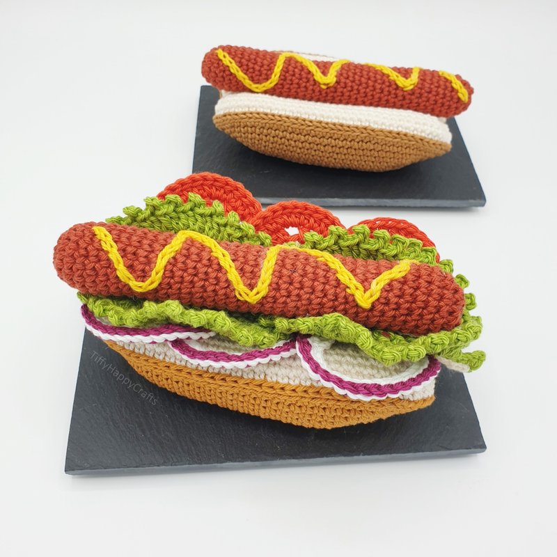 热狗| Amigurumi 钩针编织食物图案 PDF - 手工艺教程/工具书 - 其他材质 
