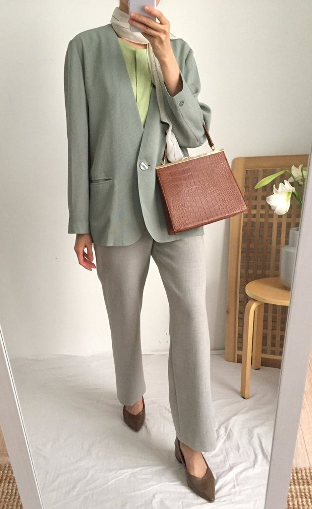 ARETHA SUMMER SUIT JACKET  *JAPANESE VINTAGE - 女装休闲/机能外套 - 聚酯纤维 绿色