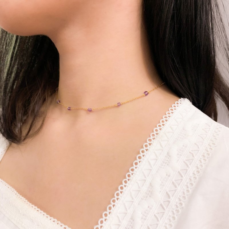 3色入 | 经典全圈紫水晶项链 - 项链 - 水晶 紫色