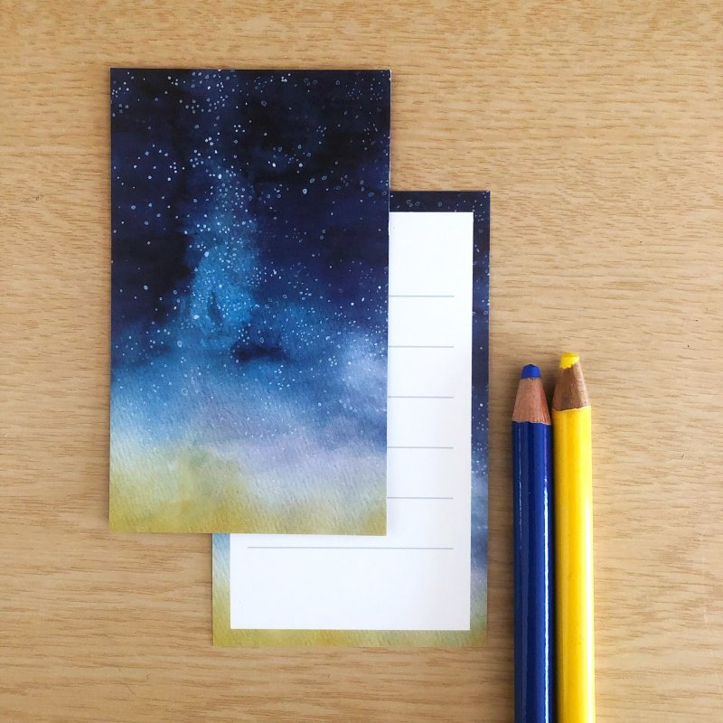 晚霞天空小卡 - 卡片/明信片 - 纸 蓝色