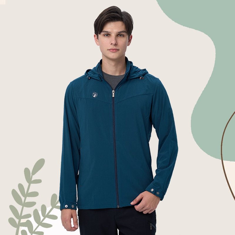 【Wildland 荒野】弹性环保纱抗UV山旅外套 男0B11902-46土耳其蓝 - 男装外套 - 聚酯纤维 蓝色