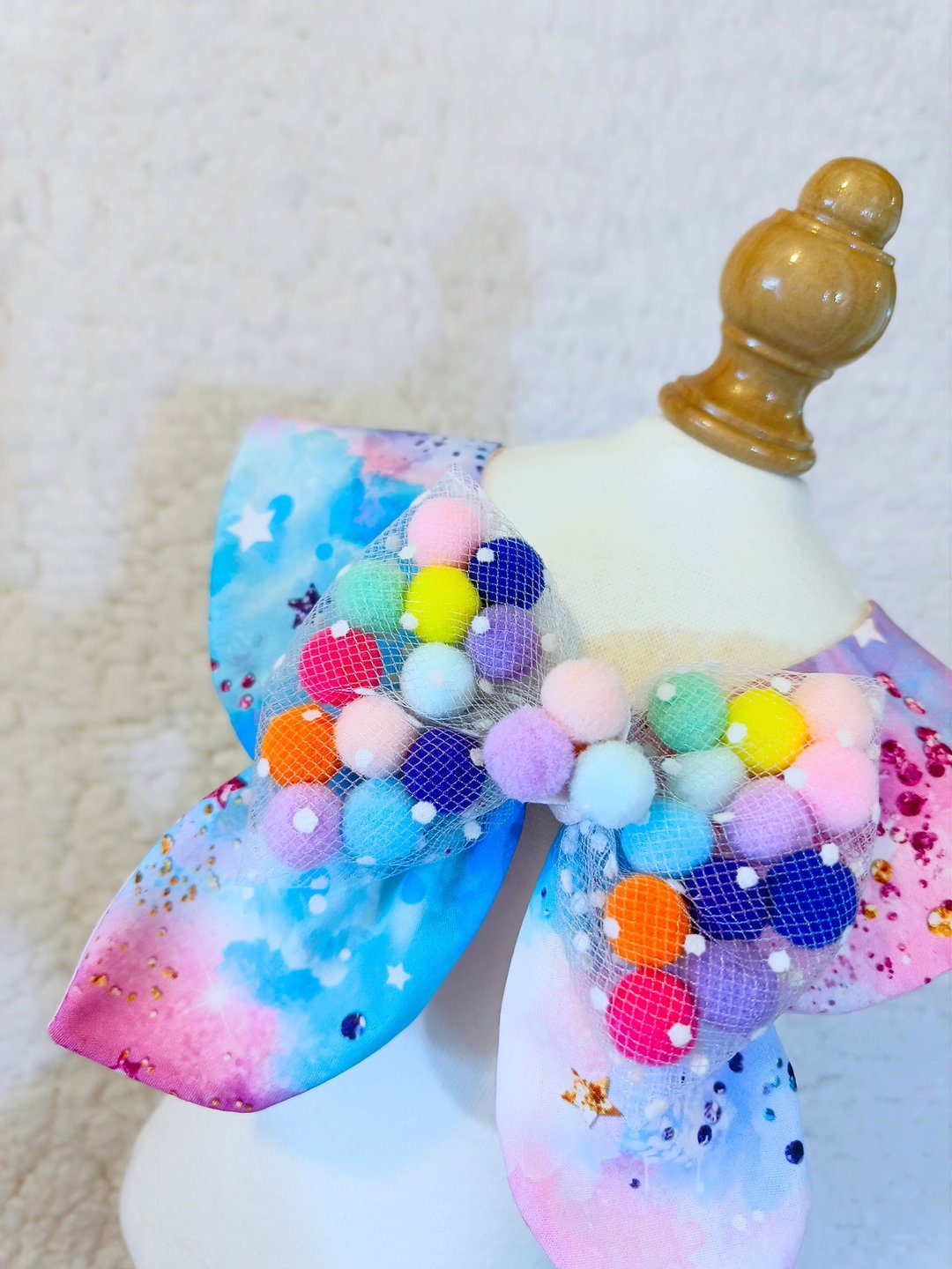 Pom Pom 煲呔 造型颈饰 颈项 collar - 衣/帽 - 棉 粉红色