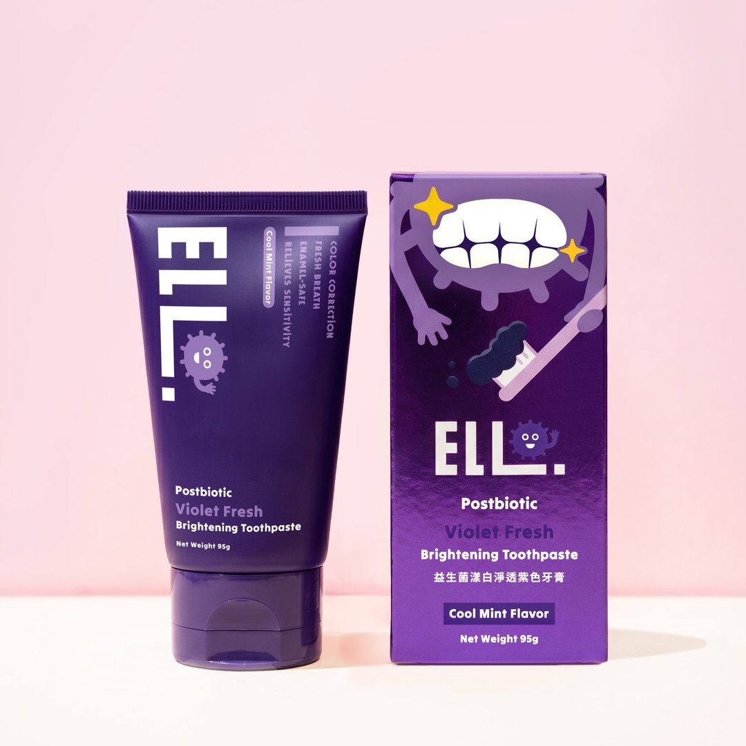 【新品】ELLO 研舒肌  益生菌漾白净透紫色牙膏 95g - 牙刷/口腔清洁 - 浓缩/萃取物 紫色