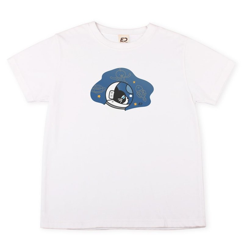【猫の日】猫猫宇航员  短T/男女T/中性T/T-Shirt - 女装 T 恤 - 棉．麻 白色