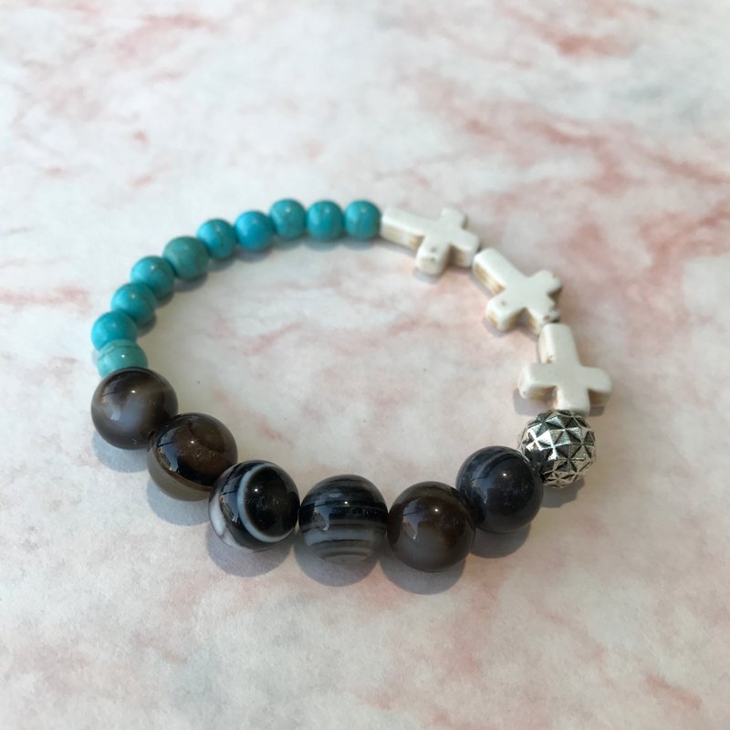 手环∞蓝水十字星 - 手链/手环 - 石头 蓝色