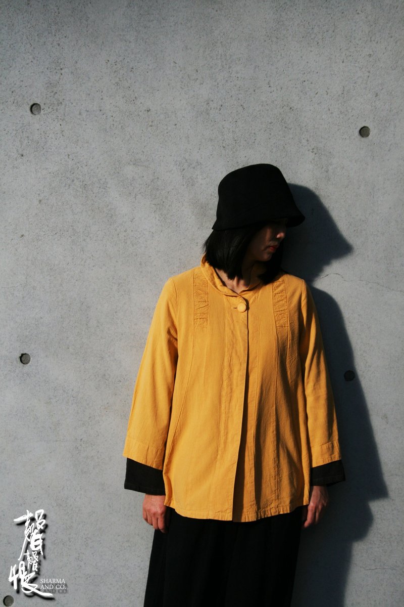 【声声慢】剪接式棉麻长袖上衣 - 女装上衣 - 棉．麻 多色