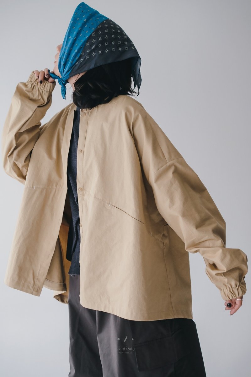 清澄散策解构式无领外套 - 3色 - 蛋黄 - 女装休闲/机能外套 - 棉 黄色