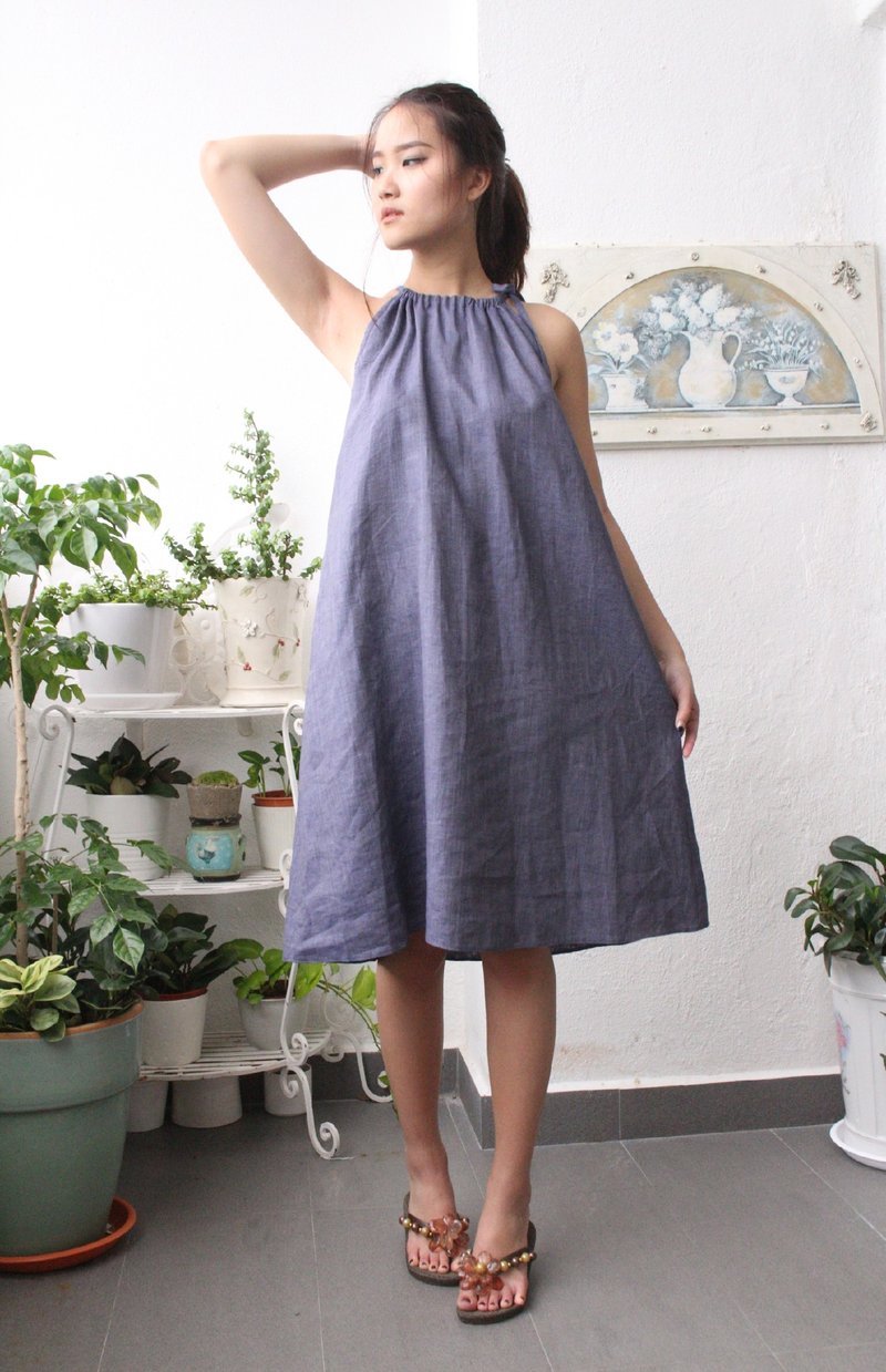 linen dress / casual linen dress / women's clothing / handmade linen dress E 57D - 洋装/连衣裙 - 亚麻 