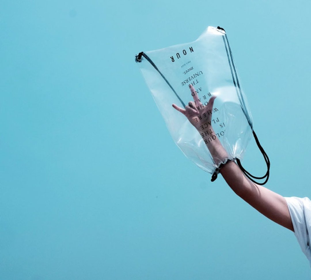 NOUR Universe sack bag / NOUR 宇宙包 - Transparent 透明 - 束口袋双肩包 - 塑料 透明