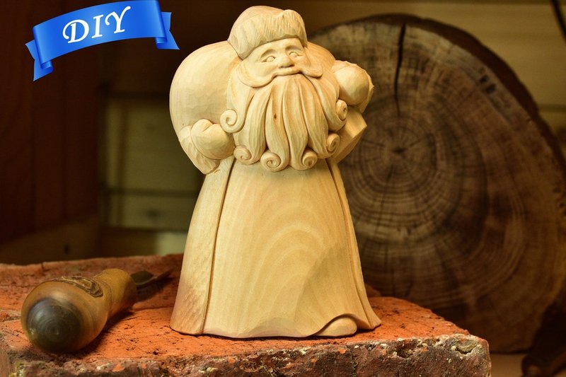 木雕雕塑手雕人物 - 玩偶/公仔 - 木头 咖啡色