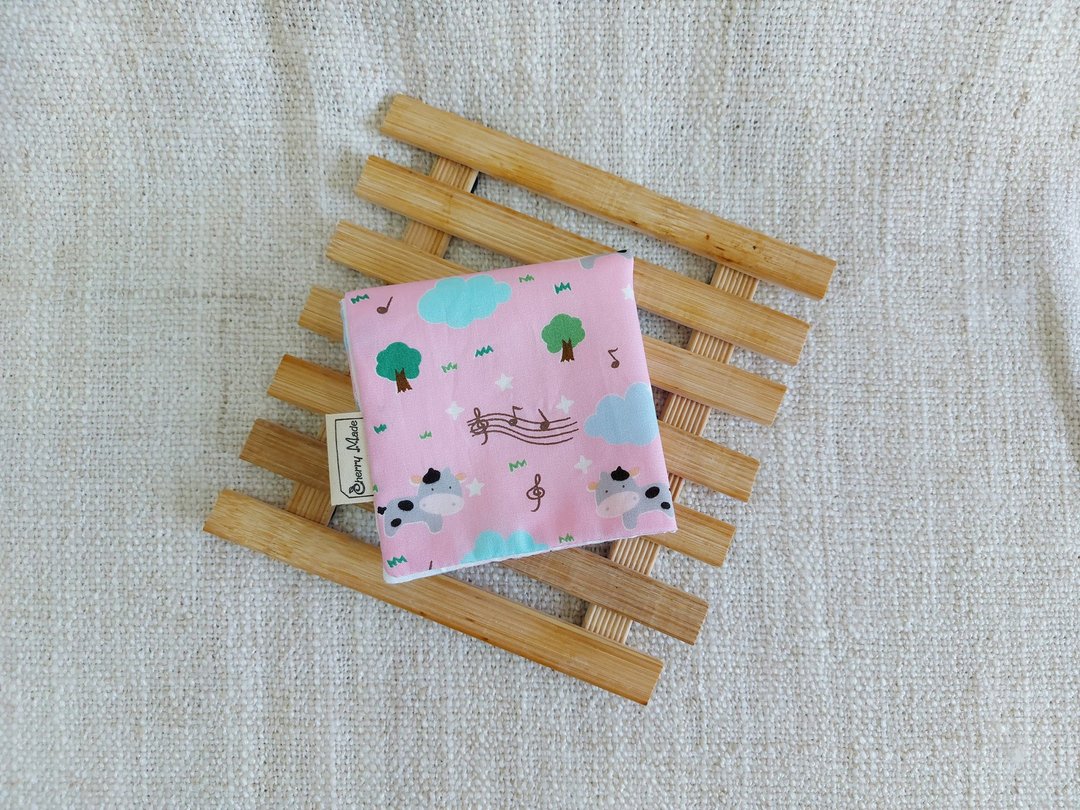 纯棉纱布手帕/口水巾/幼儿园手帕-金牛年宝宝-粉 - 其他 - 棉 粉红色