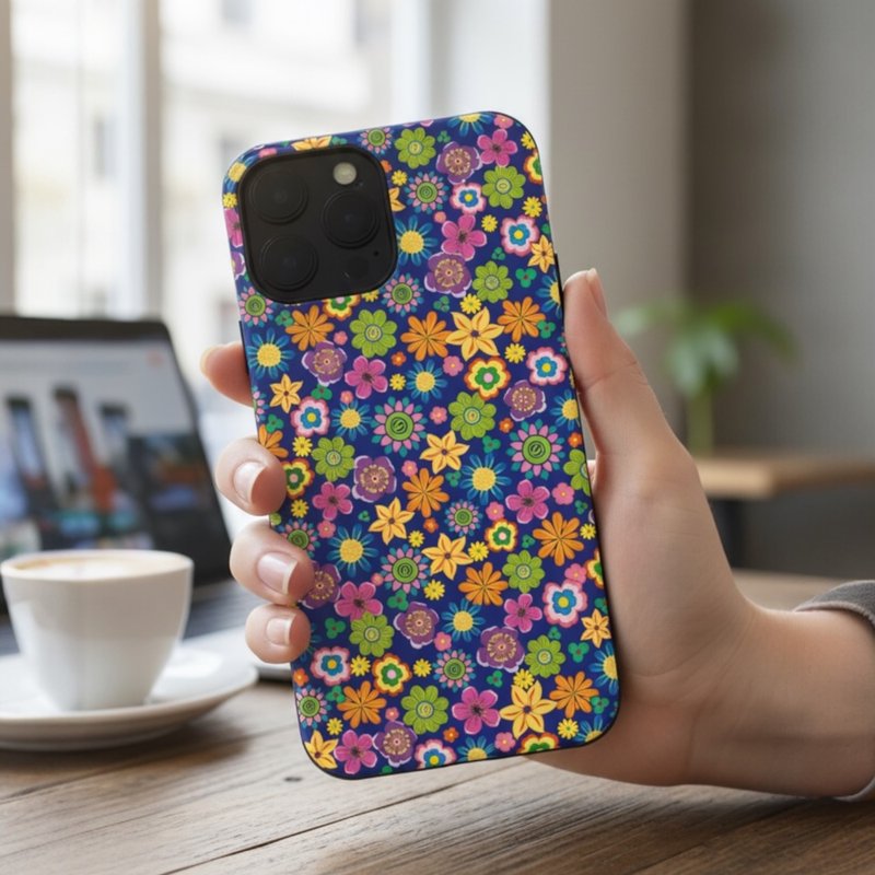 繁花盛放复古缤纷花卉插画二合一双层防摔手机壳支持 MagSafe - 手机壳/手机套 - 塑料 