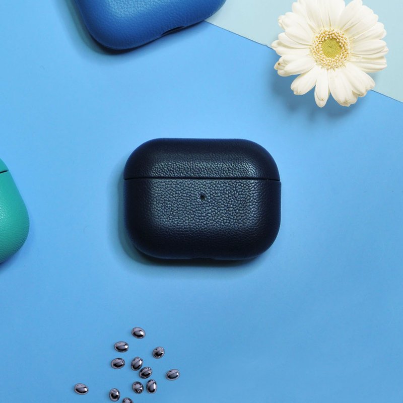 AirPods 4/3/Pro/Pro2 皮革 耳机保护套 Sapphire 宝蓝色 定制化 - 耳机 - 真皮 蓝色