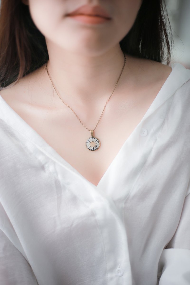 产品名称雏菊 - 项链 -  20毫米 - 项链 - 植物．花 白色