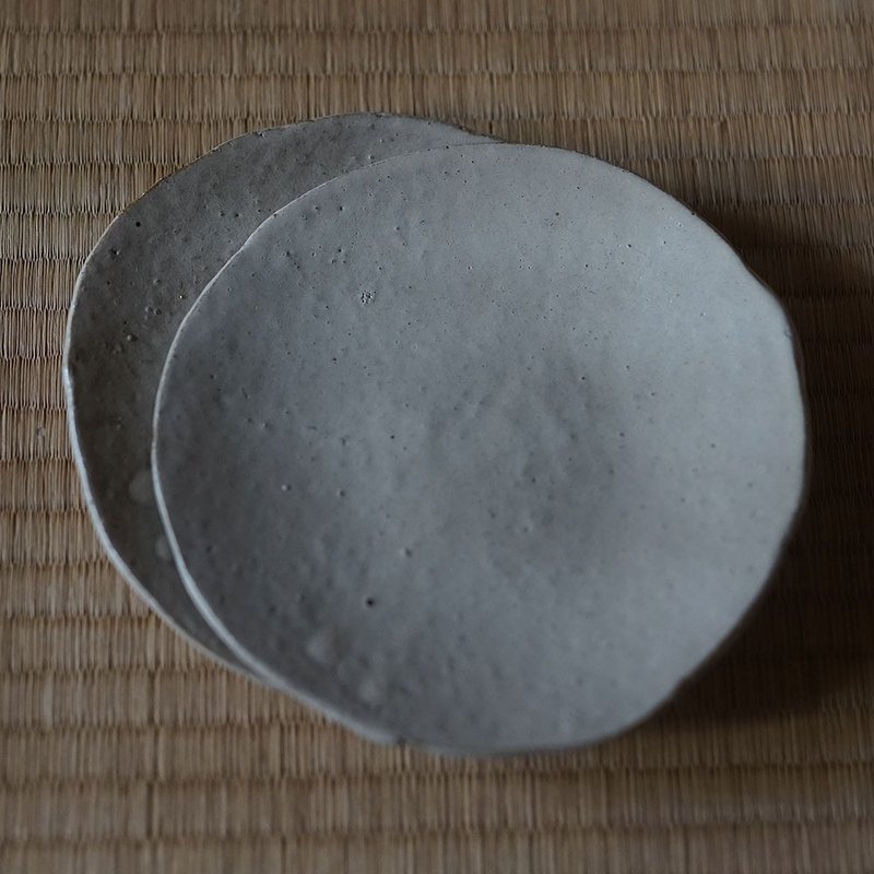 山粉引六寸皿 - 盘子/餐盘/盘架 - 陶 
