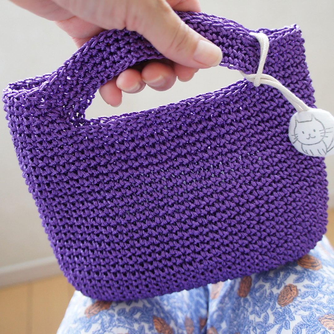Ba-ba handmade Crochet bag  No.CSB33 - 手提包/手提袋 - 其他材质 紫色
