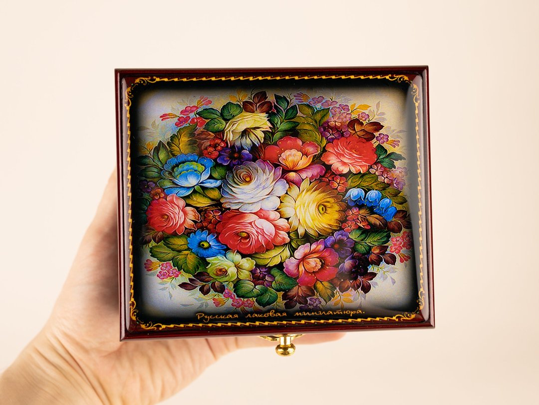 Jewelry box, Trinket box, Personalized Jewelry box Flowers, Art wooden box - 收纳用品 - 其他材质 