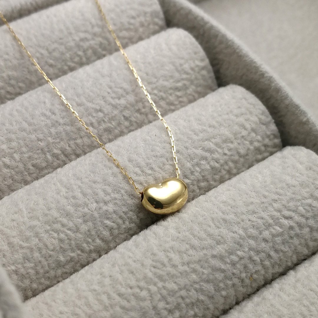 Bean-日本制18K金腰豆颈链 - 耳环/耳夹 - 24k 金 金色