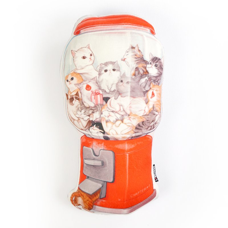 Gachapon kitty cat Backrest pillow New arrival Gift New Year - 枕头/抱枕 - 聚酯纤维 灰色