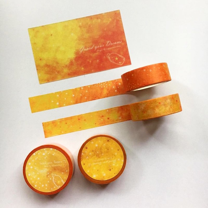 －Guard your Dreams－ 和纸胶带组 - 纸胶带 - 纸 橘色