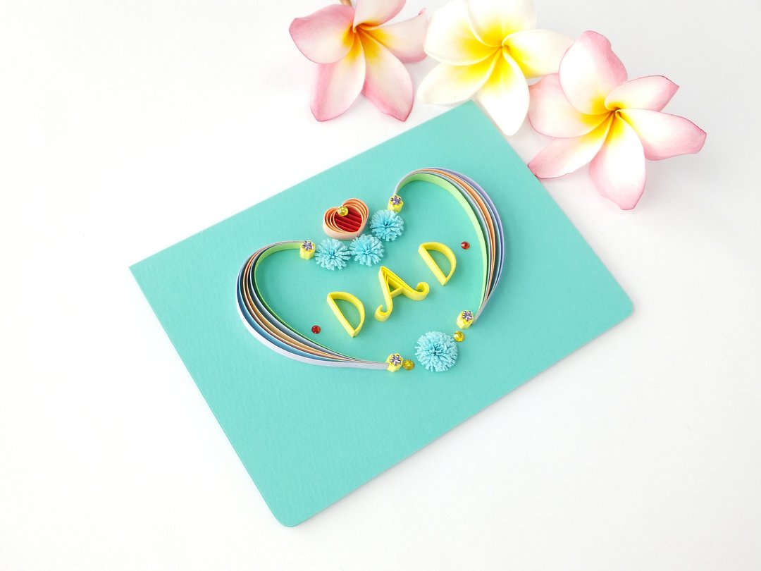 手作卷纸卡片-写给老爸的信 DAD - 卡片/明信片 - 纸 绿色
