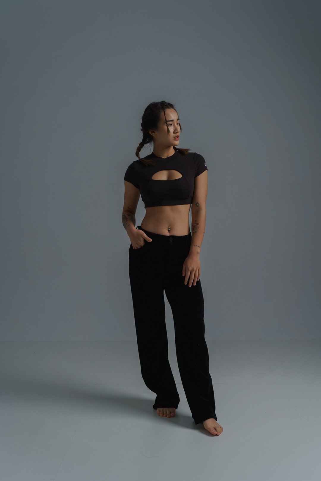OLGA Crop Top - 女装上衣 - 棉．麻 粉红色
