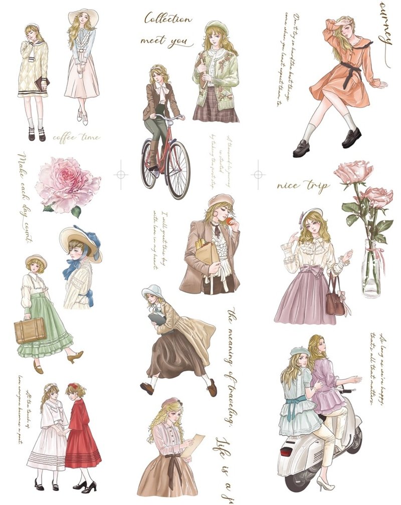 NO.08 浪漫假期 romantic vacation pet 纸胶带 - 纸胶带 - 塑料 多色