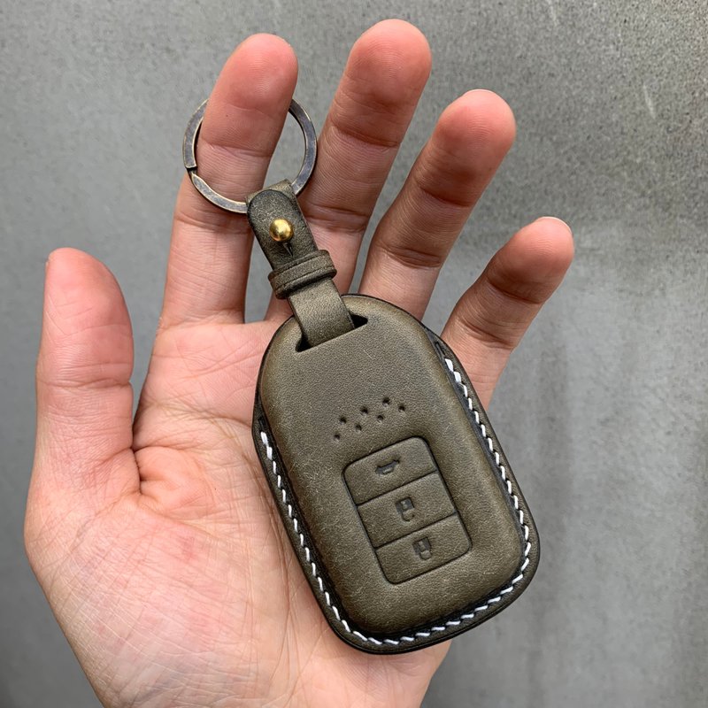 Honda 磨砂油蜡 汽车钥匙皮套 HRV CRV City Odyssey Fit Civic - 钥匙链/钥匙包 - 真皮 咖啡色