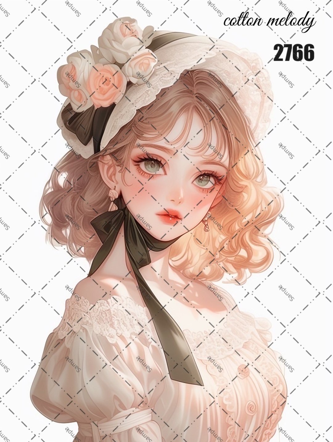original sticker no.2766 人物贴纸 原创贴纸 原创人物贴纸 装饰贴纸 cotton melody - 贴纸 - 纸 