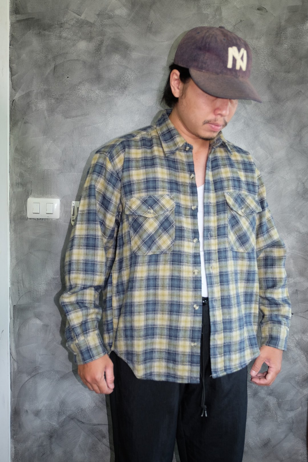 Vintage Kansai Yamamoto Wool Flannel Shirt - 男装衬衫 - 棉 