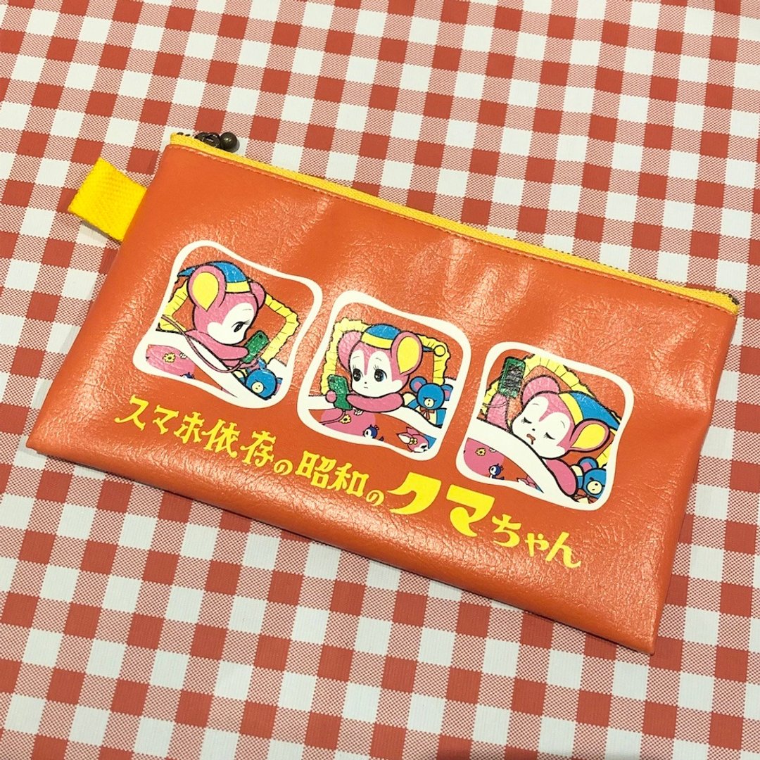 昭和时代风格的手机不离身小熊造型小物包 - 铅笔盒/笔袋 - 人造皮革 多色