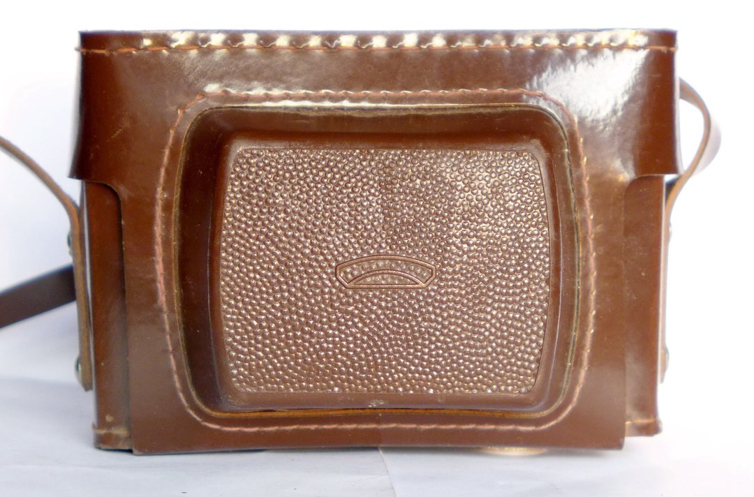 Vilia Auto Avto genuine hard case camera bag with strap leather BelOMO USSR - 相机 - 真皮 咖啡色