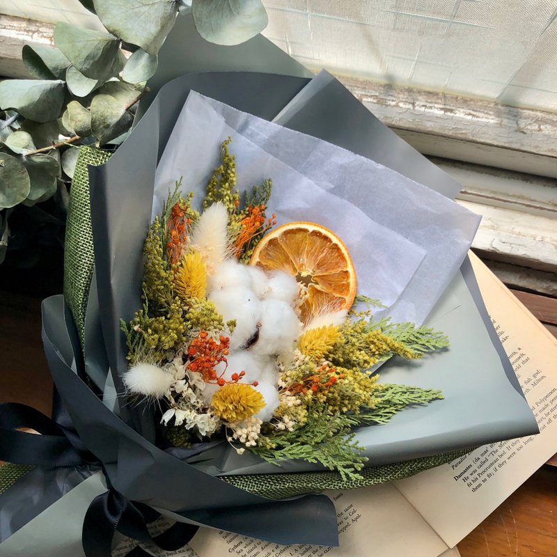 - 晚仑西雅橙的春夏 - 干燥花束 生日 毕业花束 送礼 - 干燥花/捧花 - 植物．花 橘色