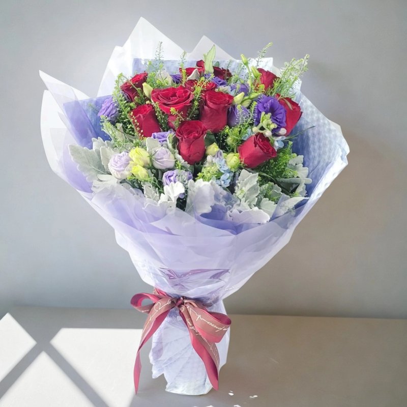 格兰花店 - 鲜花花束 (11支红玫瑰及衬花) - 植栽/盆栽 - 植物．花 