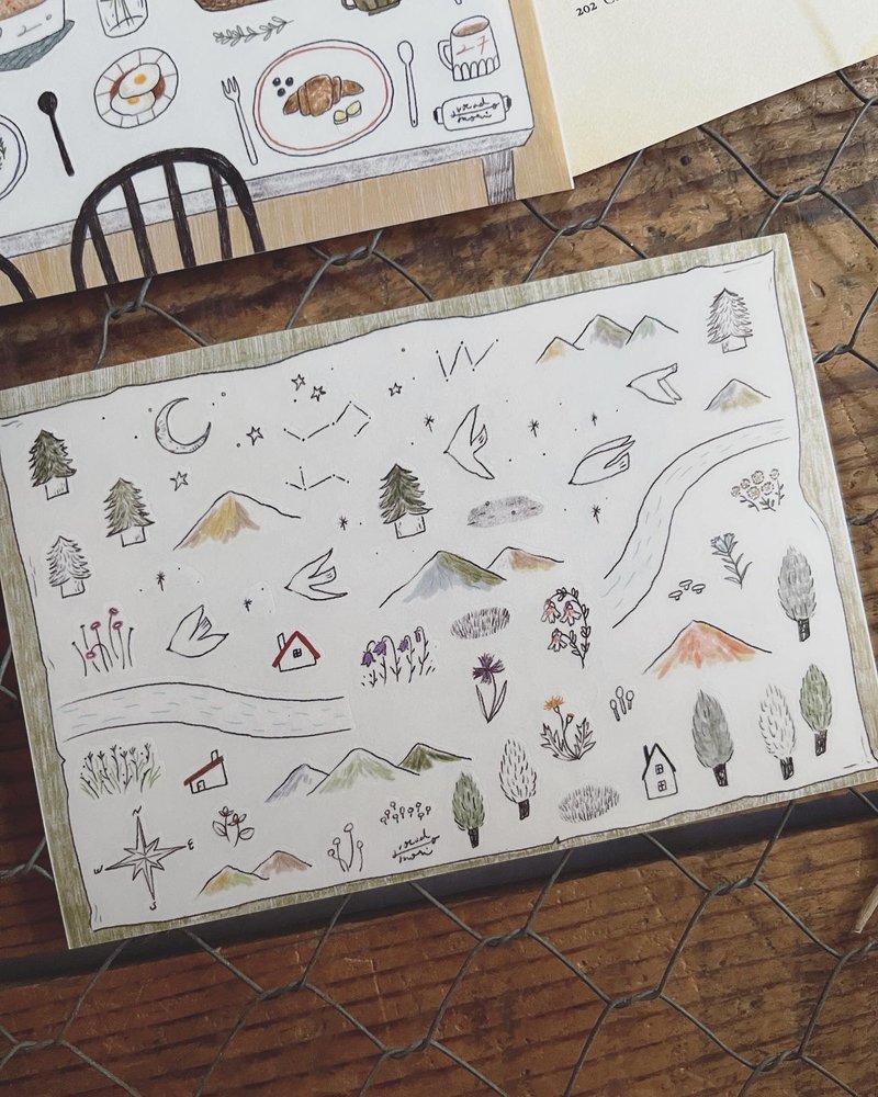 山地图 Mountain map - 转印贴纸 - 贴纸 - 纸 