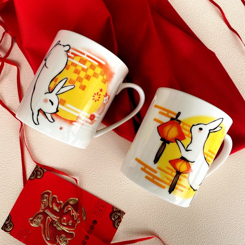 新年礼盒 玉兔迎春 钱兔似锦 马克杯对杯组 过年礼盒 过年送礼 - 咖啡杯/马克杯 - 瓷 多色