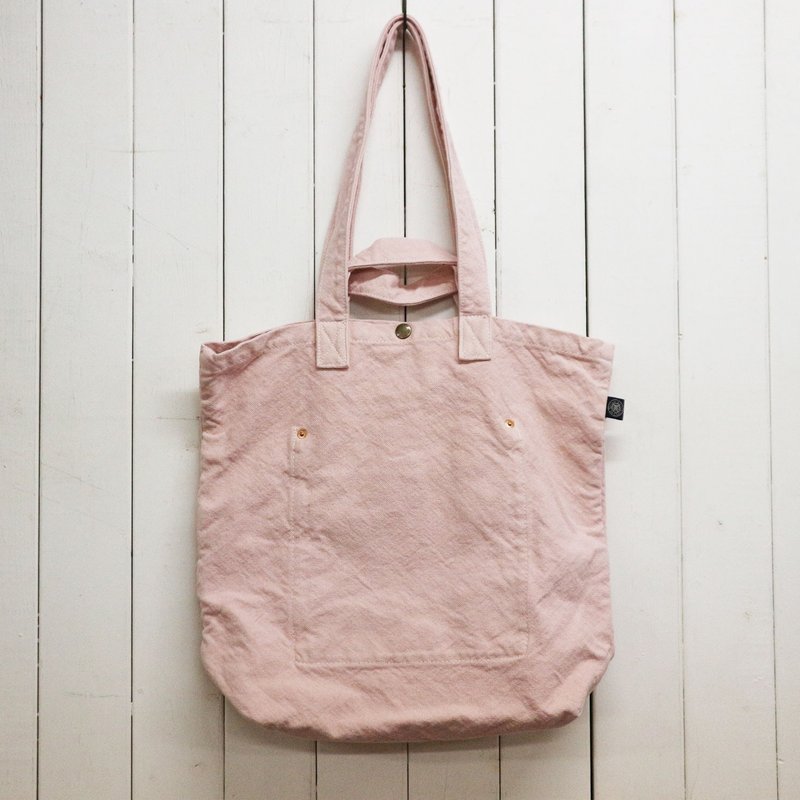 托特包 L 【2025春夏限定色・火鹤红】(VC-2) - 手提包/手提袋 - 棉．麻 粉红色