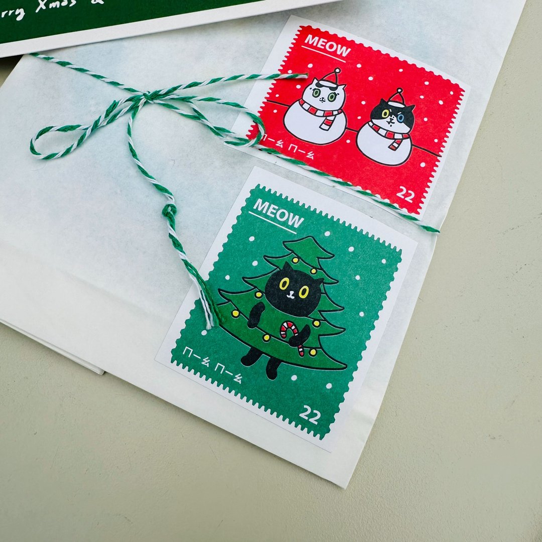 圣诞邮票贴纸 _ MEOW - 贴纸 - 纸 红色