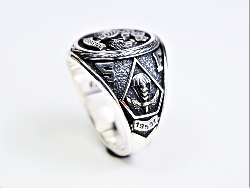 期戒 / 伞兵戒 / 冠军戒 / 陆军航特部 ( 空训中心指挥部 ) - 戒指 - 银 银色