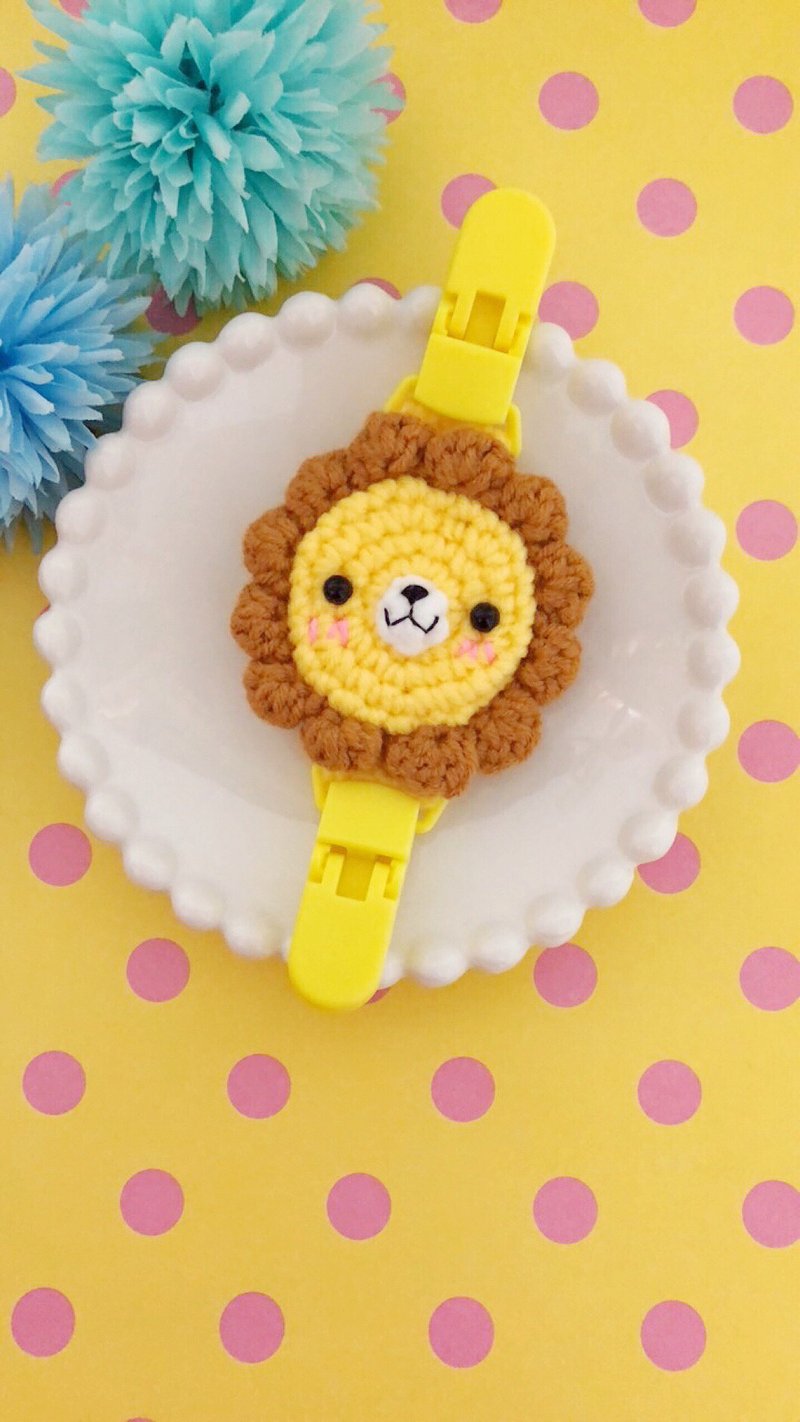 Chuchu手作 狮子款双头夹 手帕夹 - 围嘴/口水巾 - 其他材质 