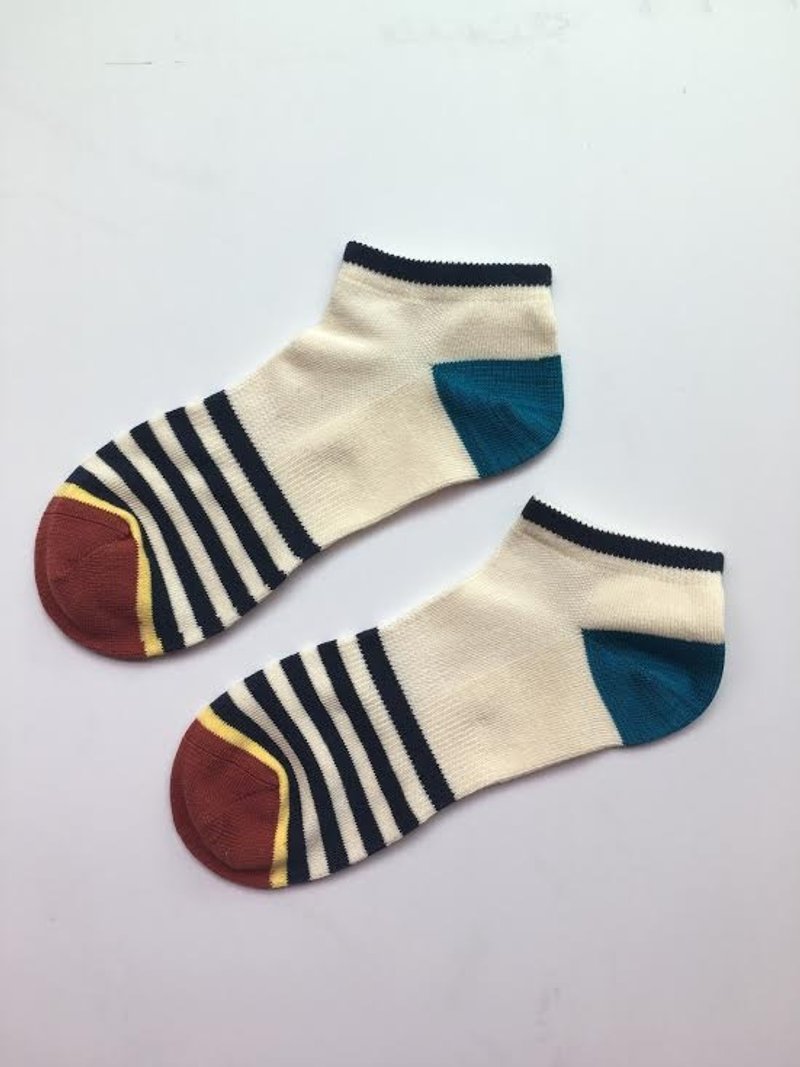GillianSun Socks Collection【NEW 船型袜】B1601NV_MEN - 袜子 - 棉．麻 白色